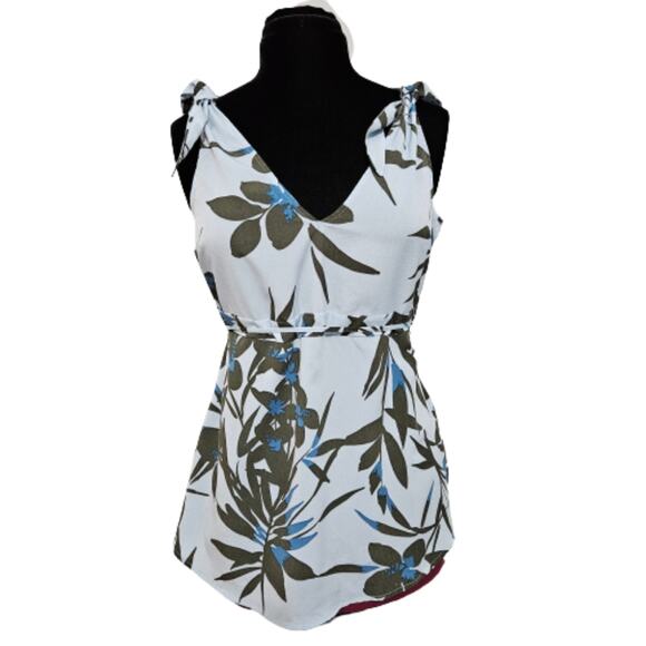 Motherhood Maternity Sleeveless V Neck Floral Tie Shoulder Waist Tie Top Small - Picture 1 of 9